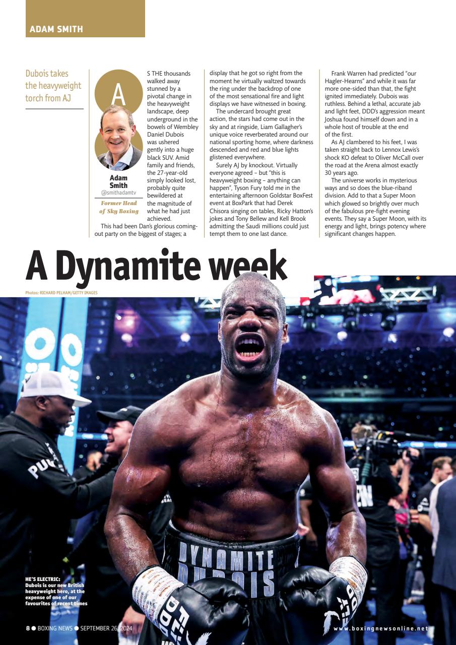 Boxing Preview Boxing News Magazine - 25-Sep 2024 Back Issue