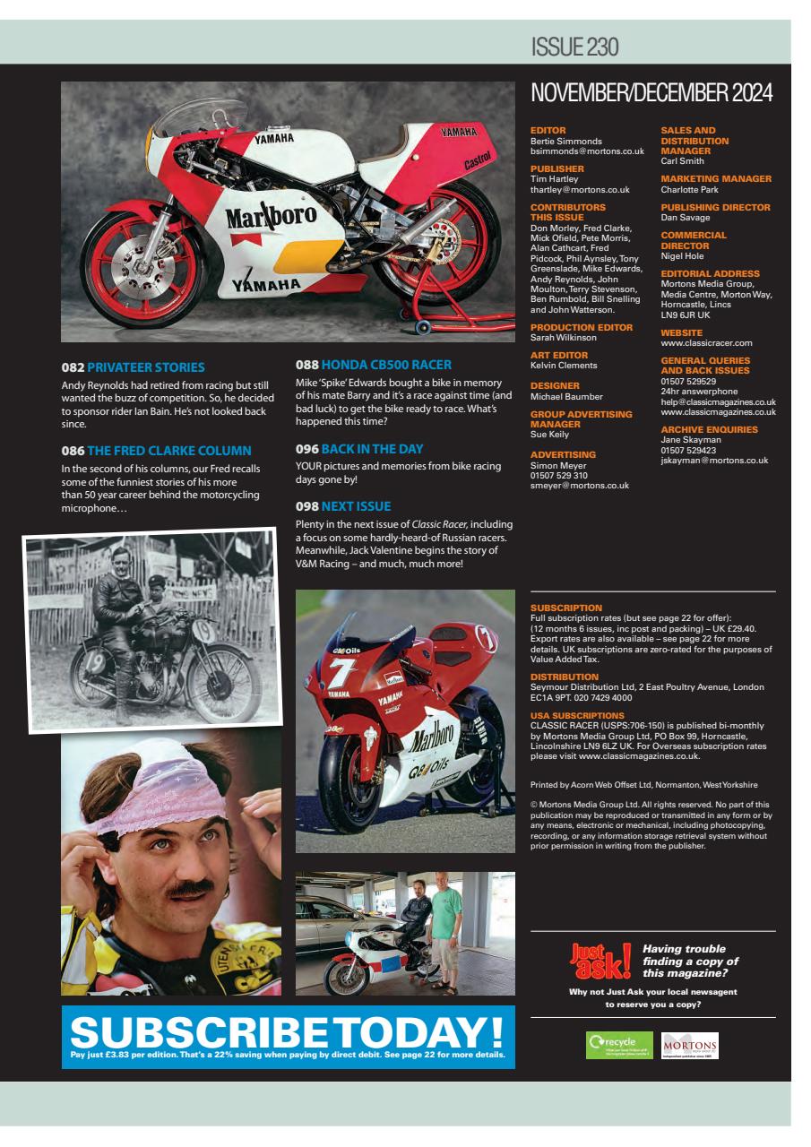 Classic Racer Preview Pages