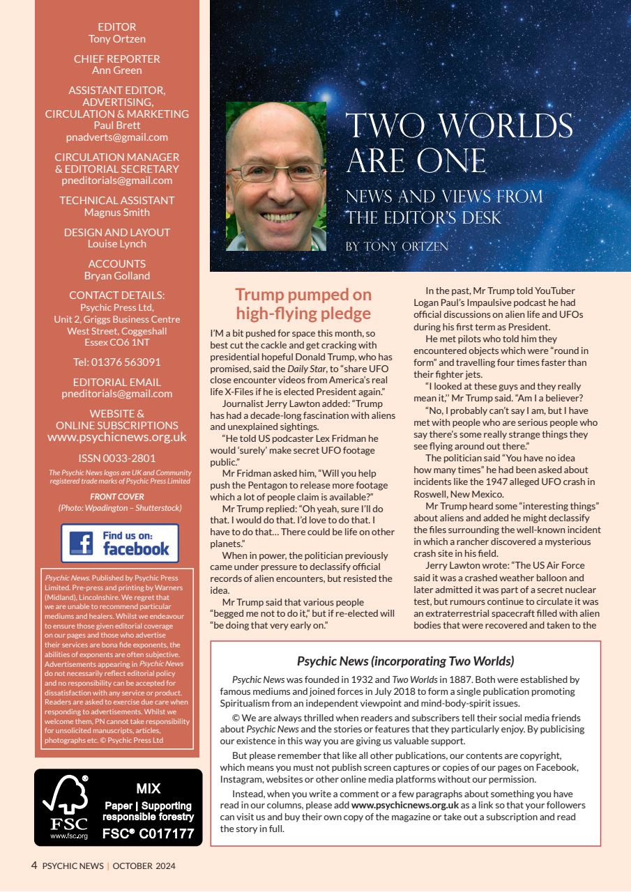 Psychic News Preview Pages