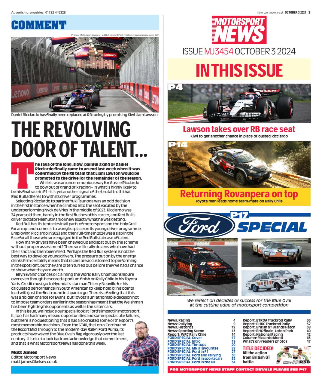 Motorsport News Preview Pages