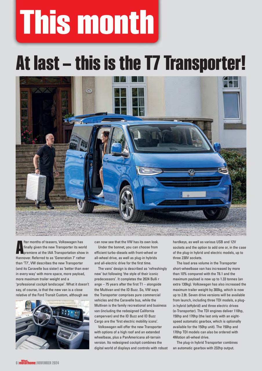 What Motorhome magazine Preview Pages