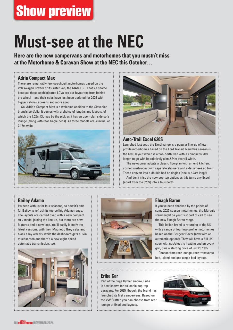 What Motorhome magazine Preview Pages