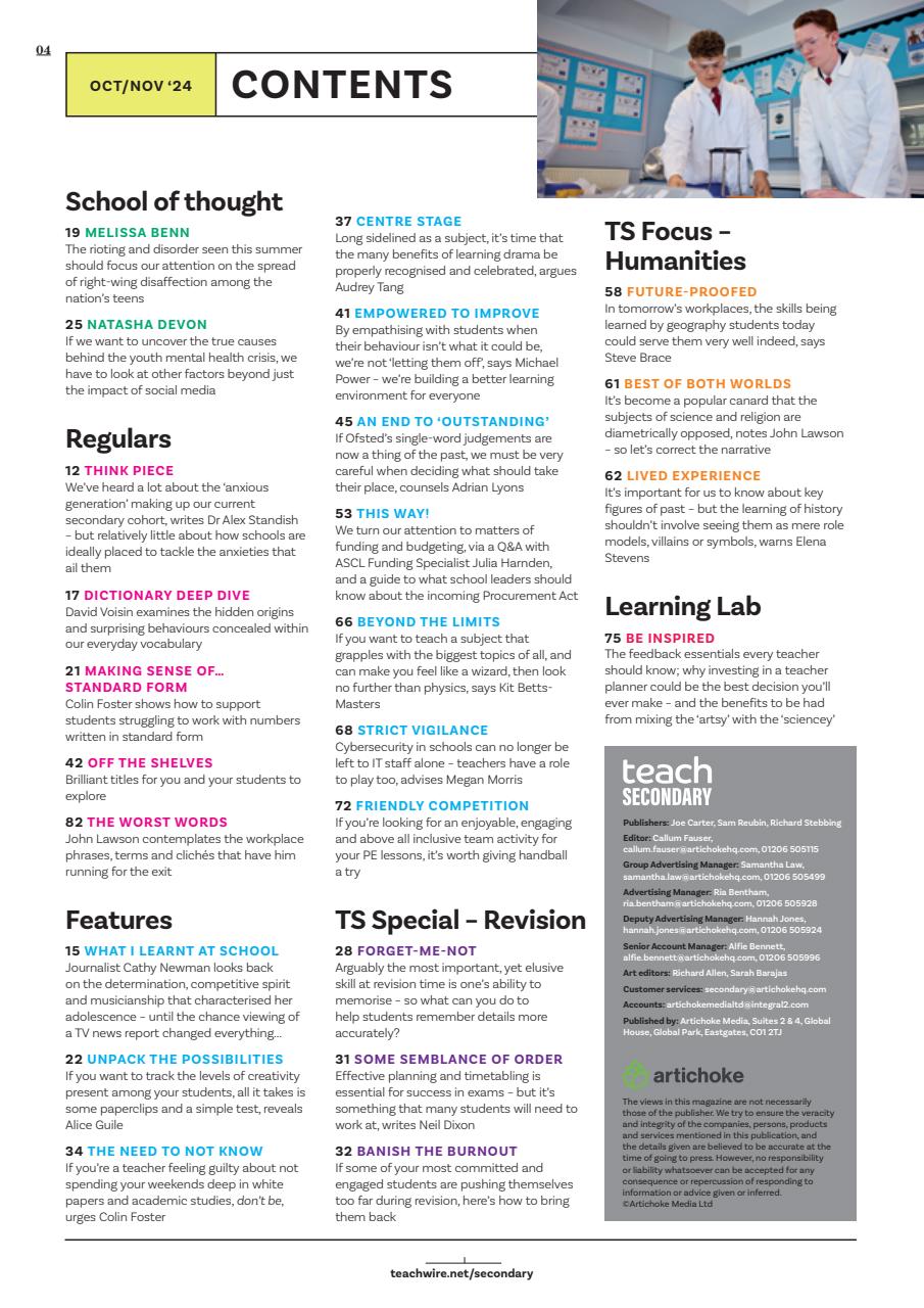 Teach Secondary Preview Pages