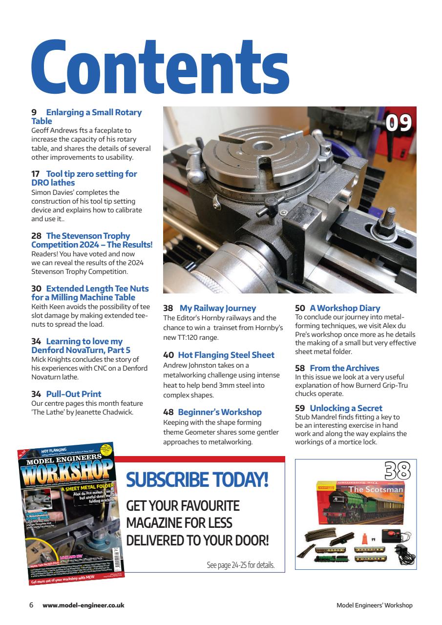 Model Engineers' Workshop Magazine Preview Pages