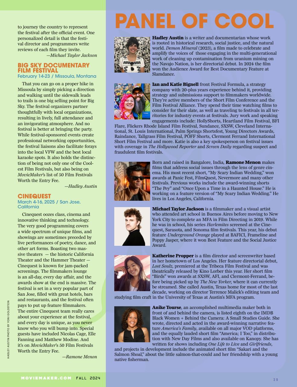 MovieMaker Magazine Preview Pages
