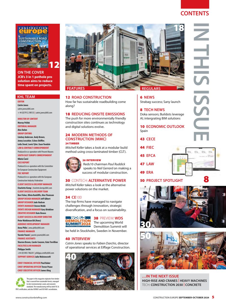 Construction Europe Magazine - Sept-Oct 2024 Back Issue