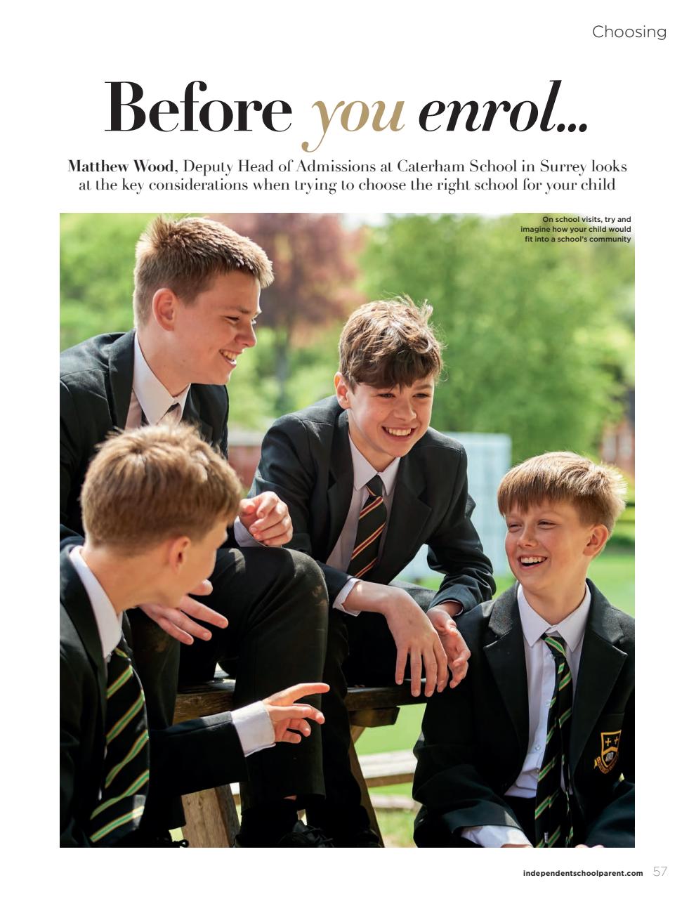 Independent School Parent Preview Pages