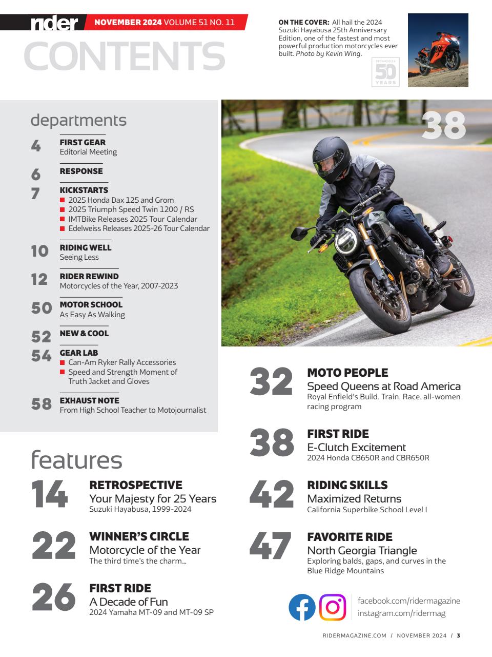 Rider Magazine Abonnementen en November 2024 editie