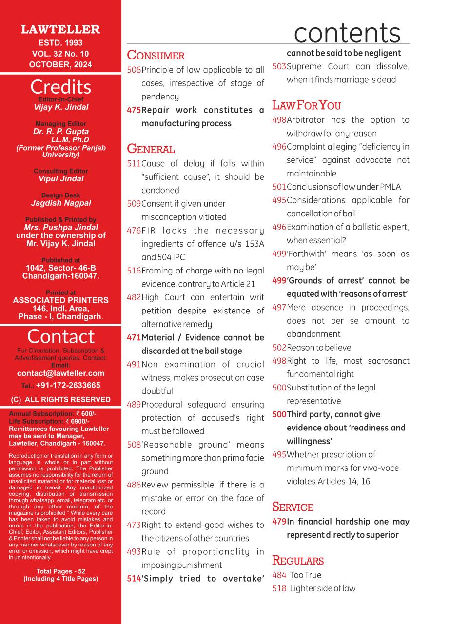 Lawteller – A Legal Awareness Magazine Preview Pages