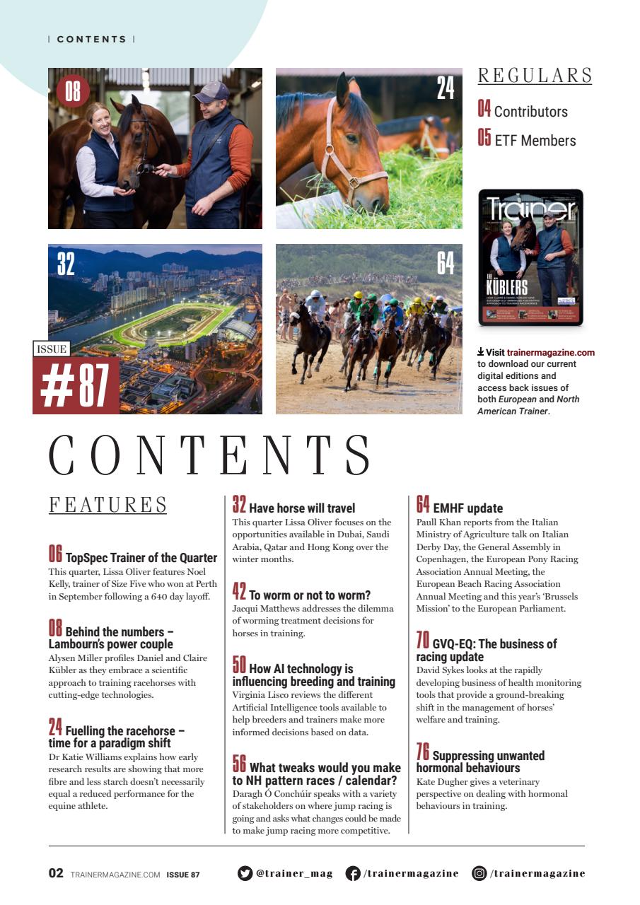 European Trainer Magazine - horse racing Preview Pages