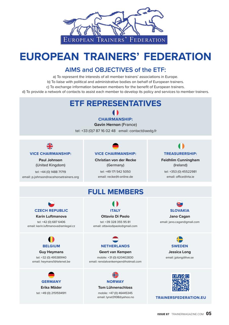 European Trainer Magazine - horse racing Preview Pages