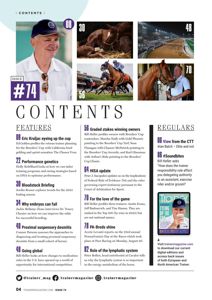 North American Trainer Magazine - horse racing Preview Pages