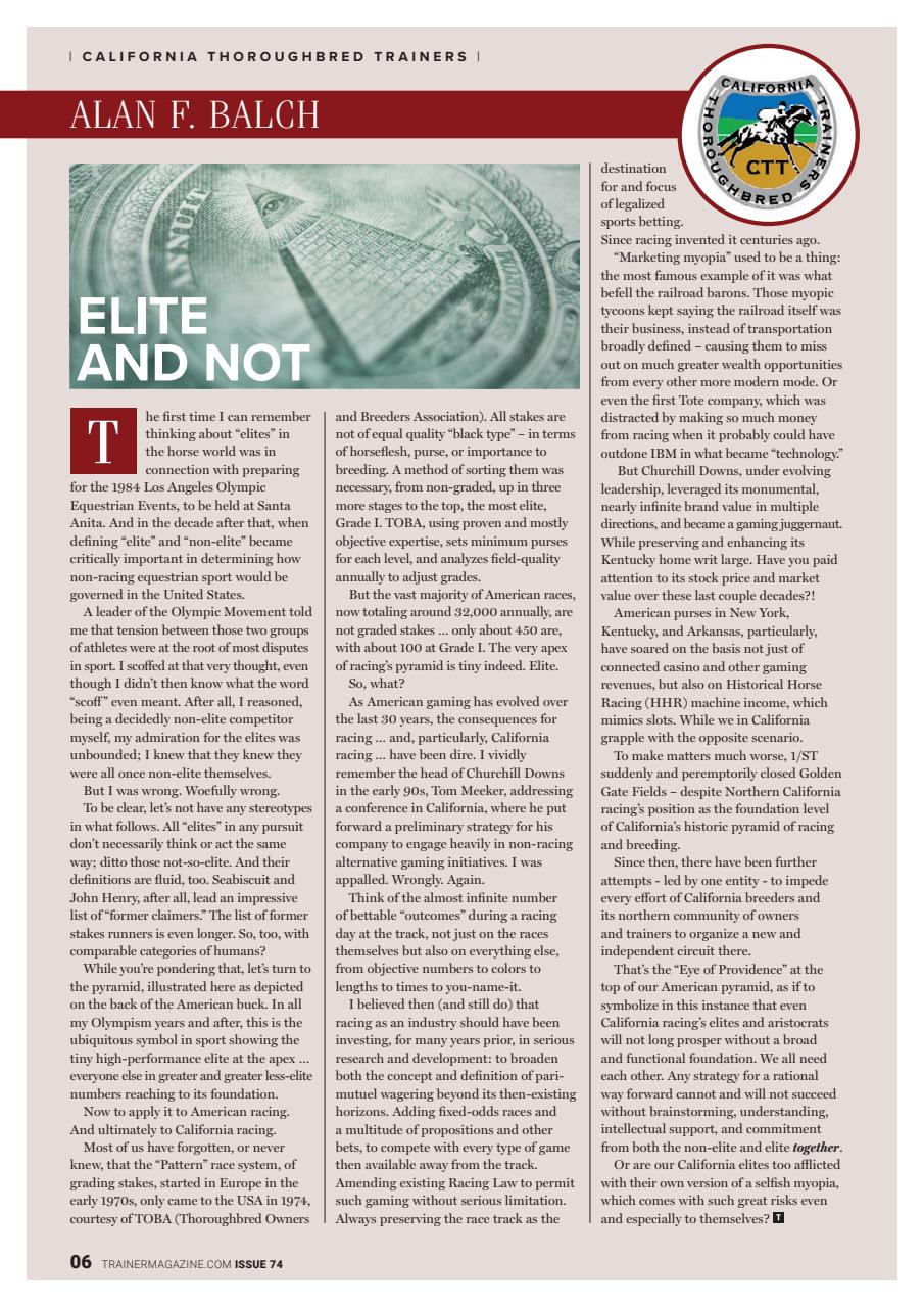 North American Trainer Magazine - horse racing Preview Pages