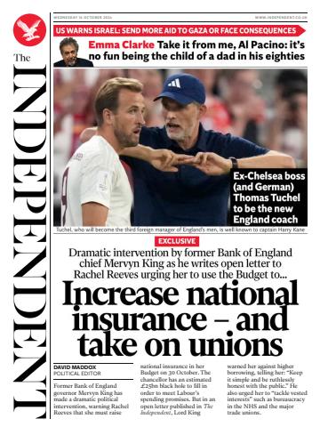 The Independent Daily Edition Newspaper issue 16 October 2024