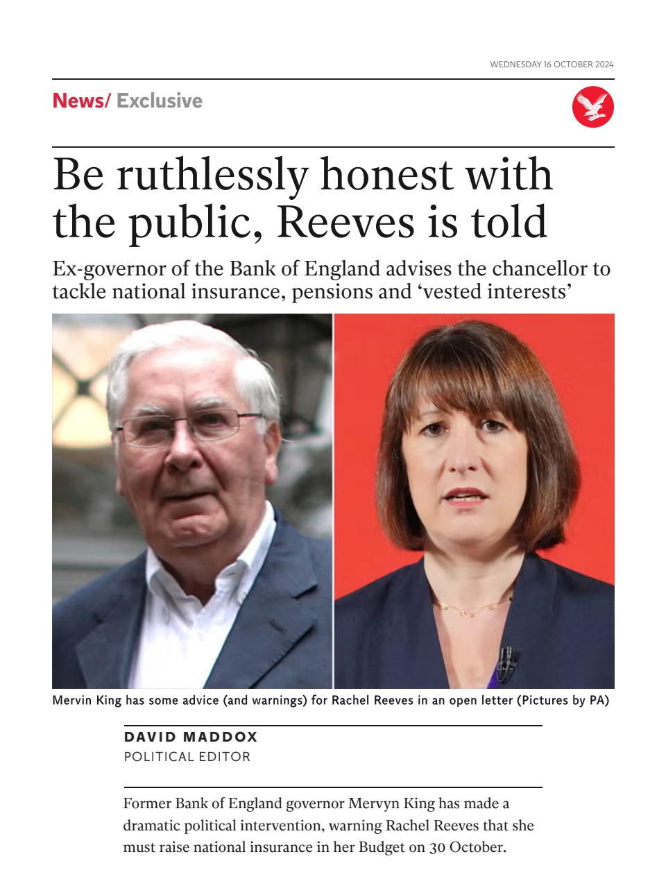 The Independent Daily Edition Newspaper Preview Pages