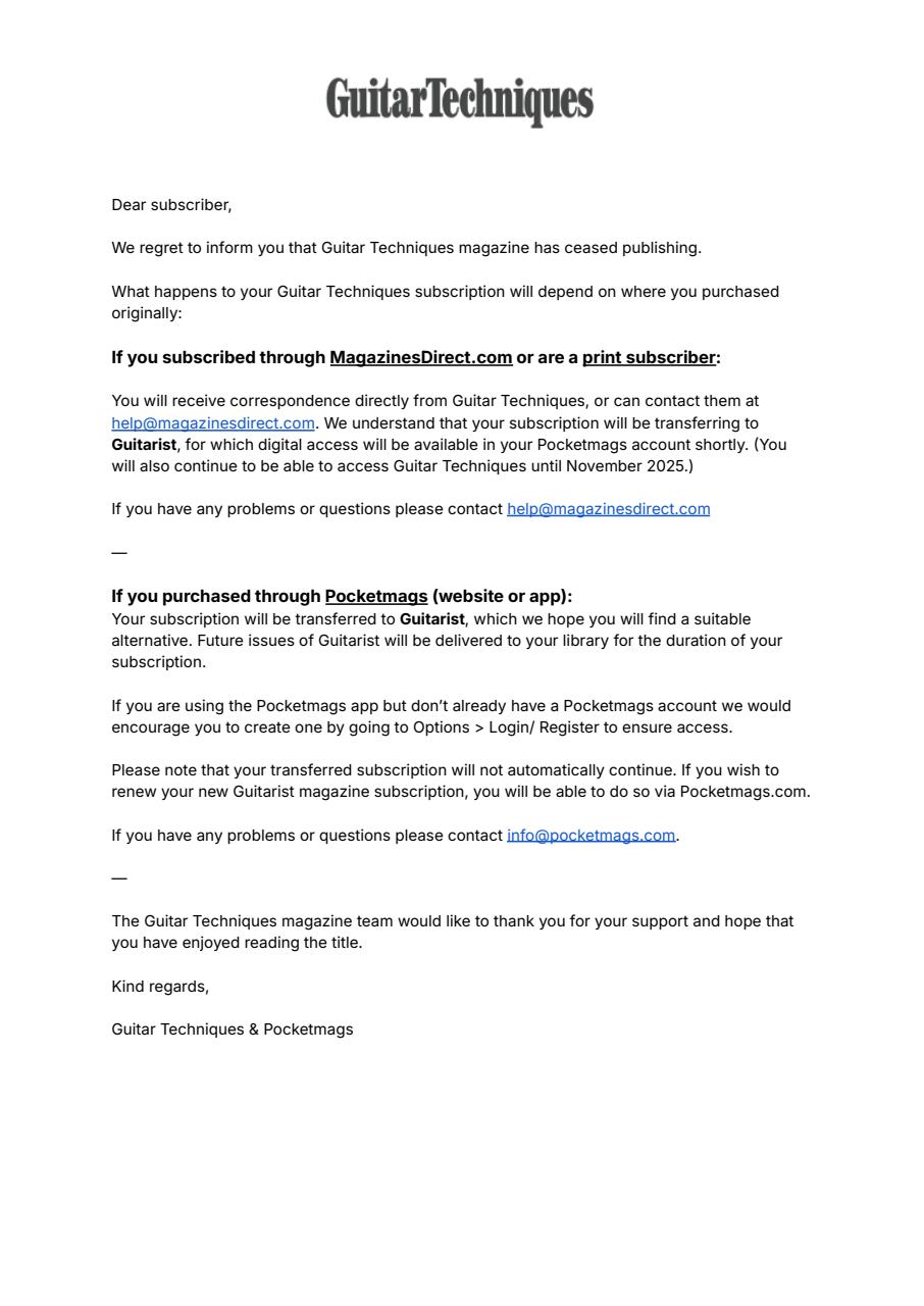 Guitar Techniques Preview Pages