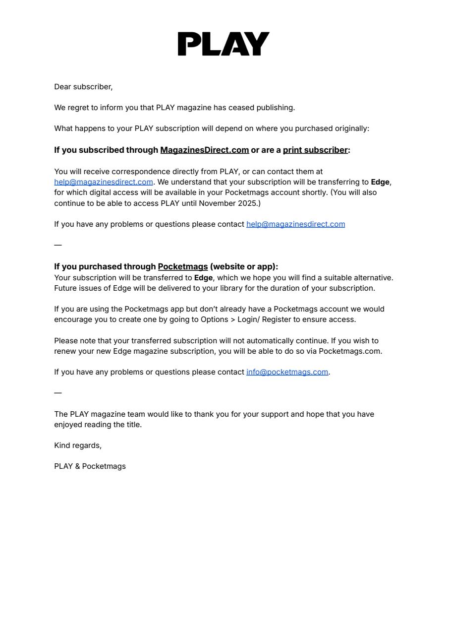 PLAY Magazine Preview Pages