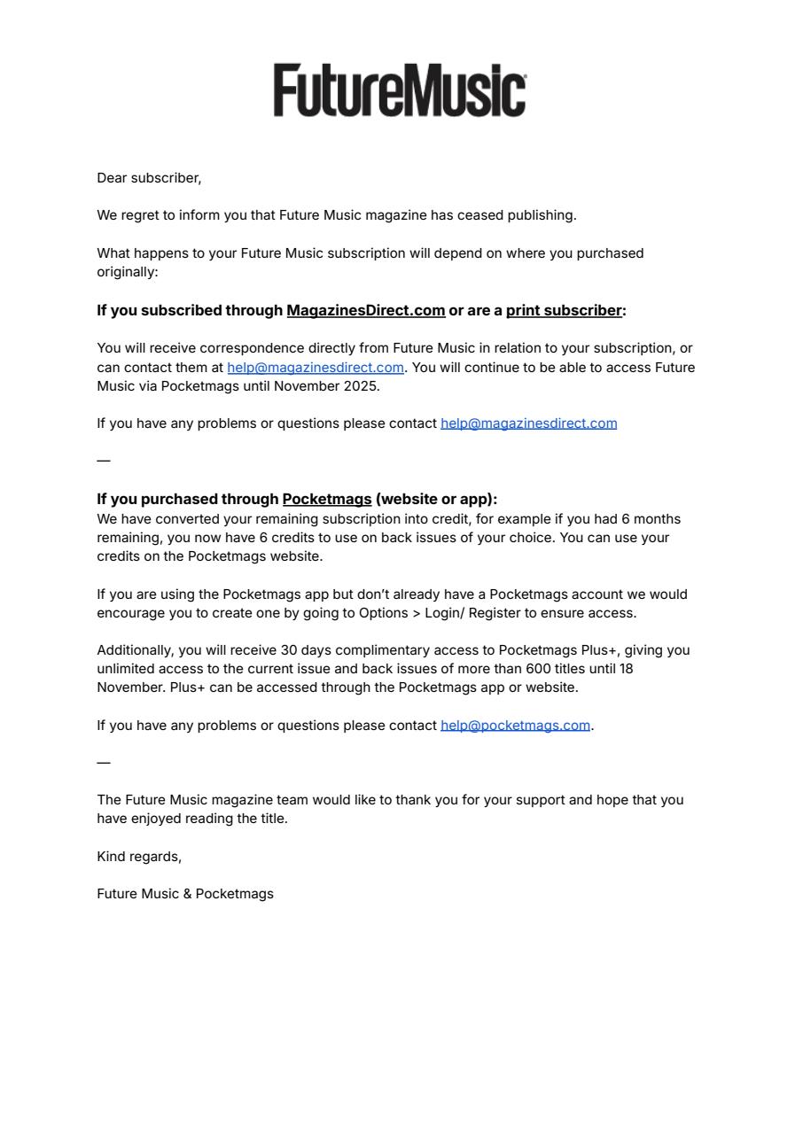 Future Music Preview Pages