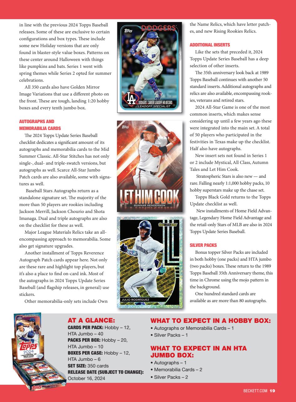 Beckett Baseball Magazine Preview Pages