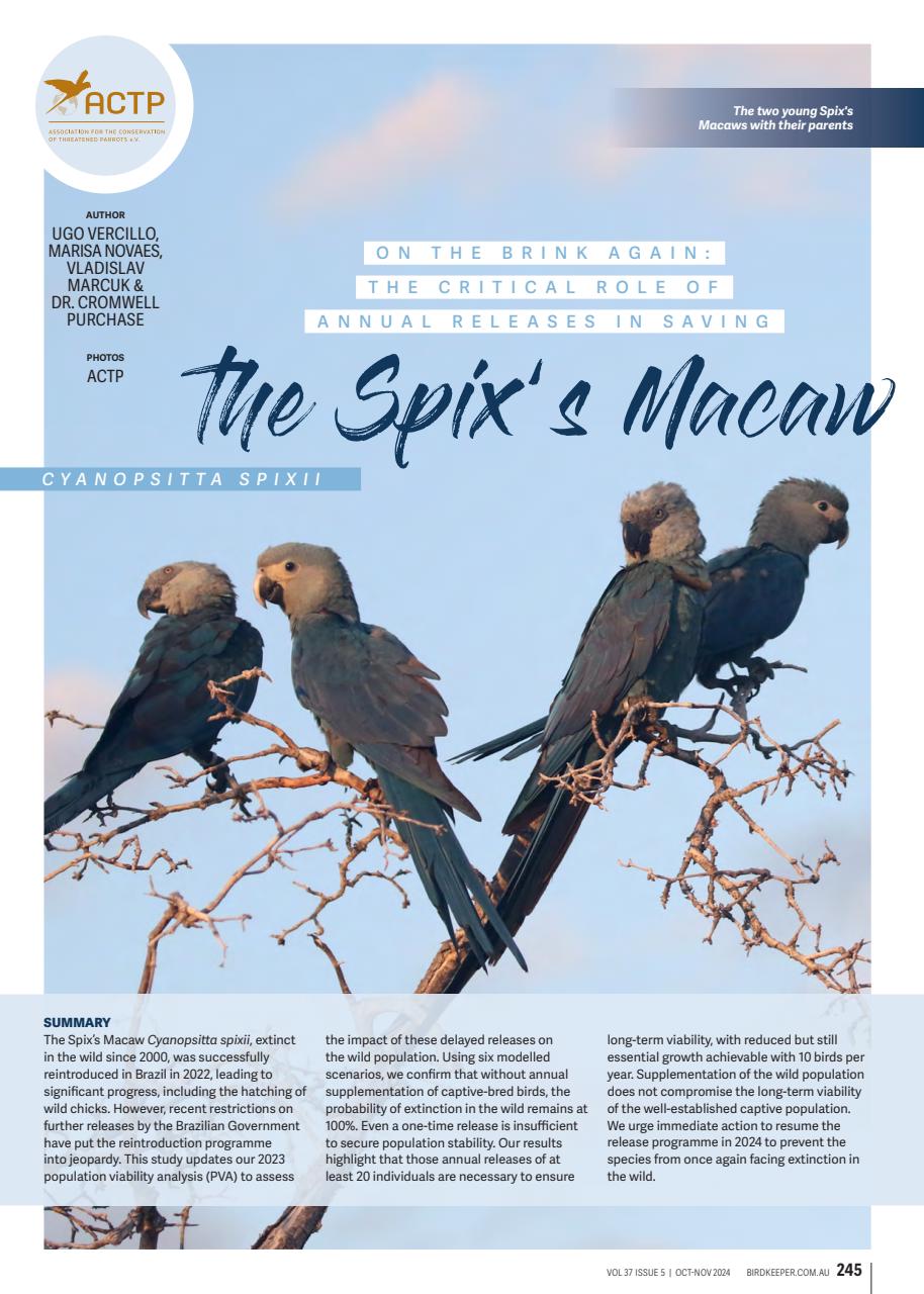 Australian Birdkeeper Magazine Preview Pages