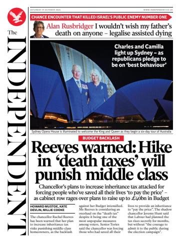 The Independent Daily Edition Newspaper issue 19th Oct 2024