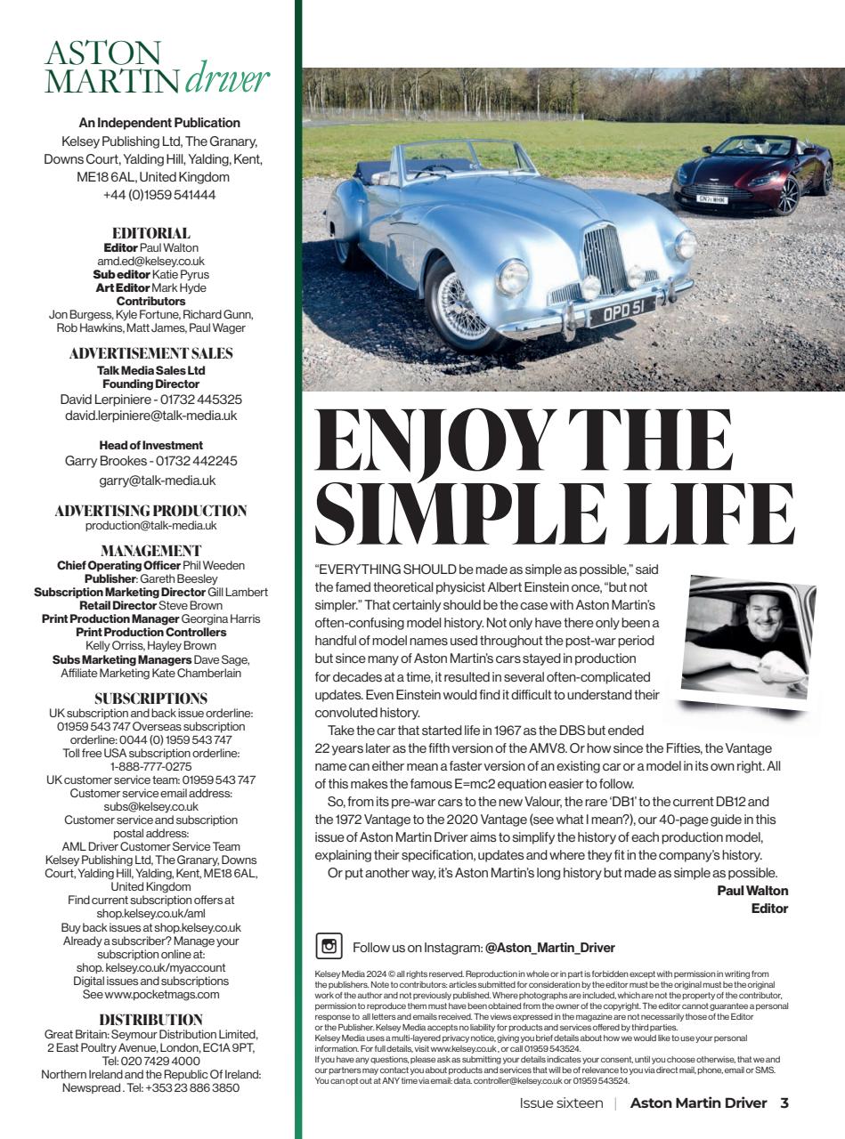 Aston Martin Driver Preview Pages