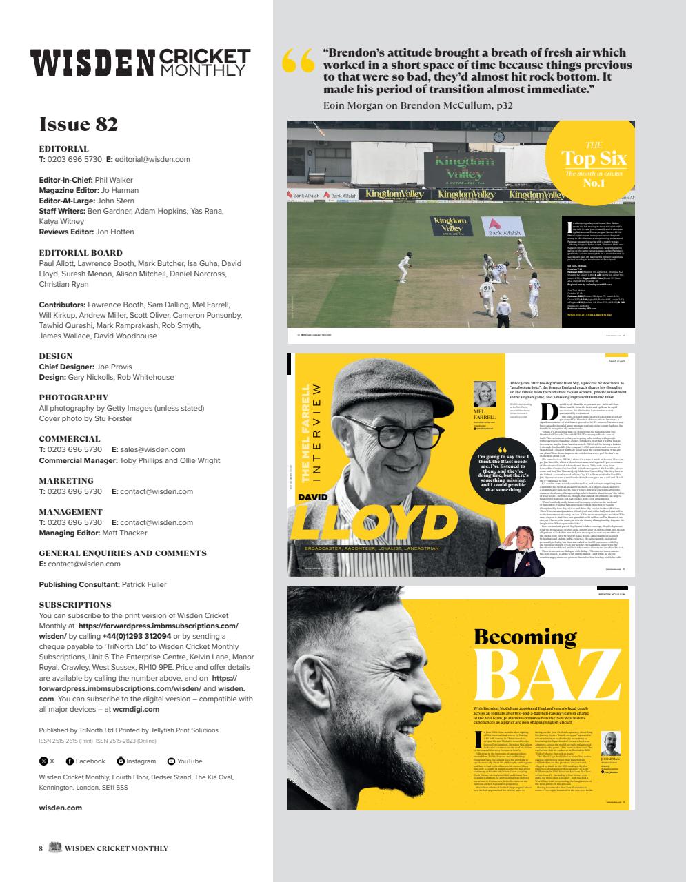 Wisden Cricket Monthly Preview Pages