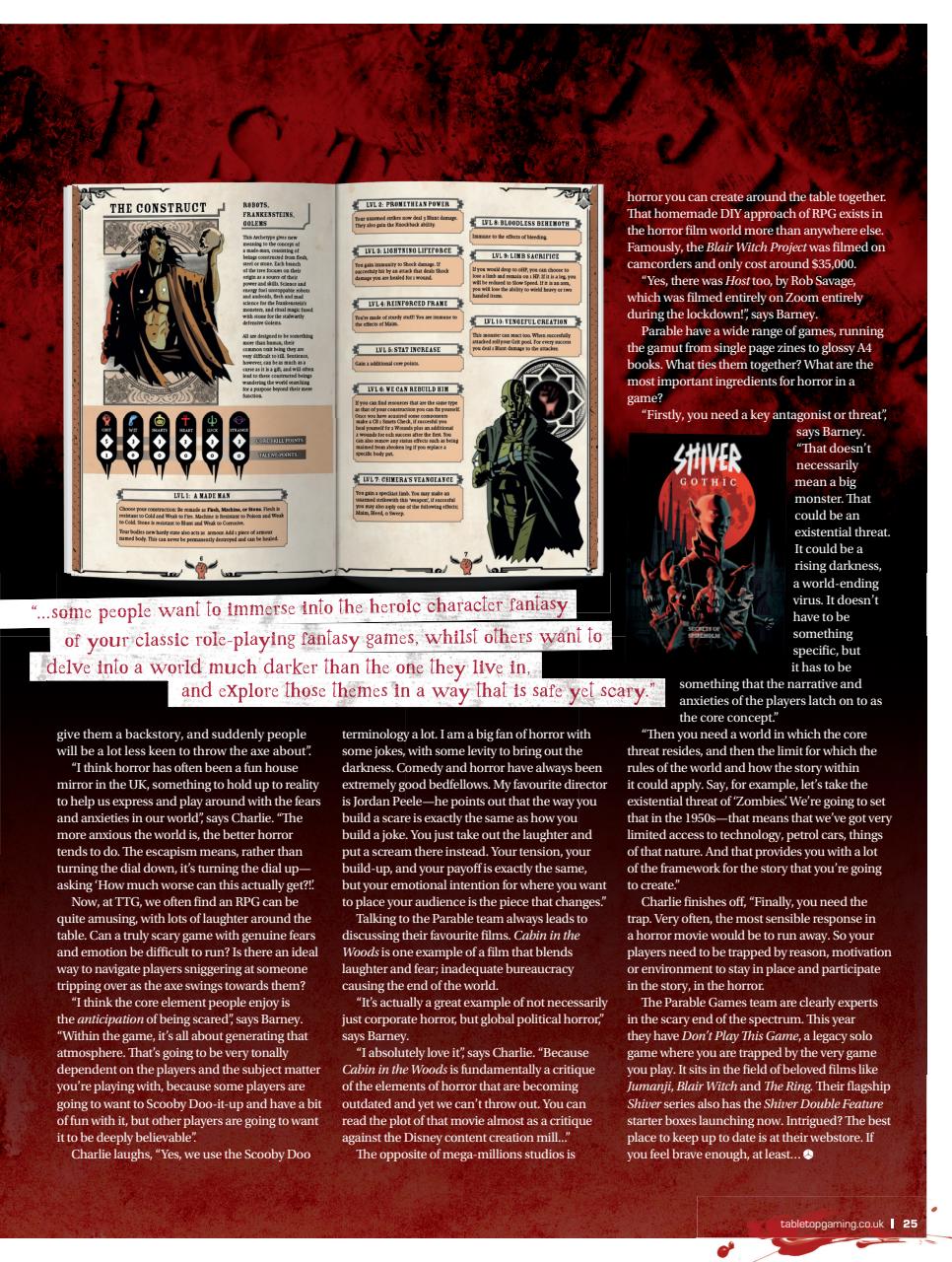 Tabletop Gaming Preview Pages