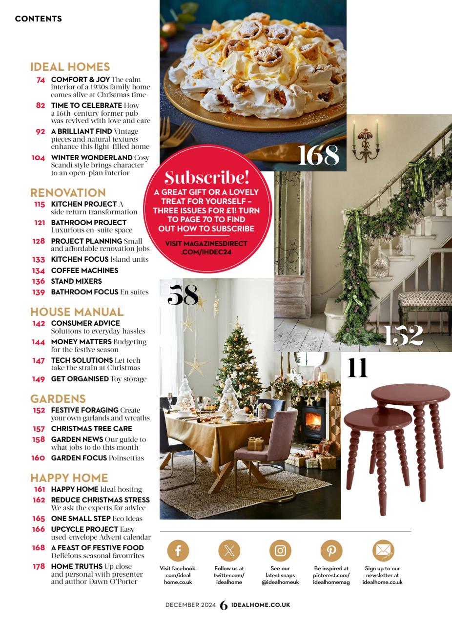 Ideal Home Magazine Subscriptions and December 2024 Issue