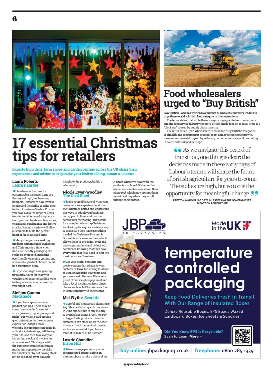 Speciality Food Preview Pages