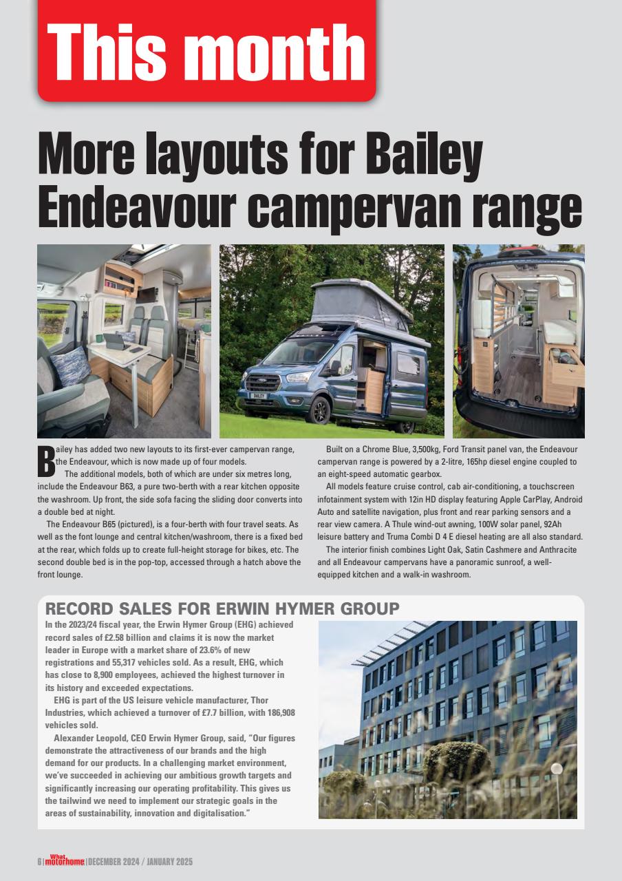 What Motorhome magazine Preview Pages