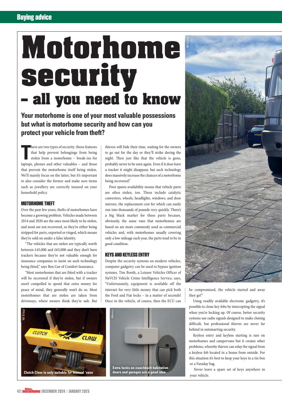 What Motorhome magazine Preview Pages