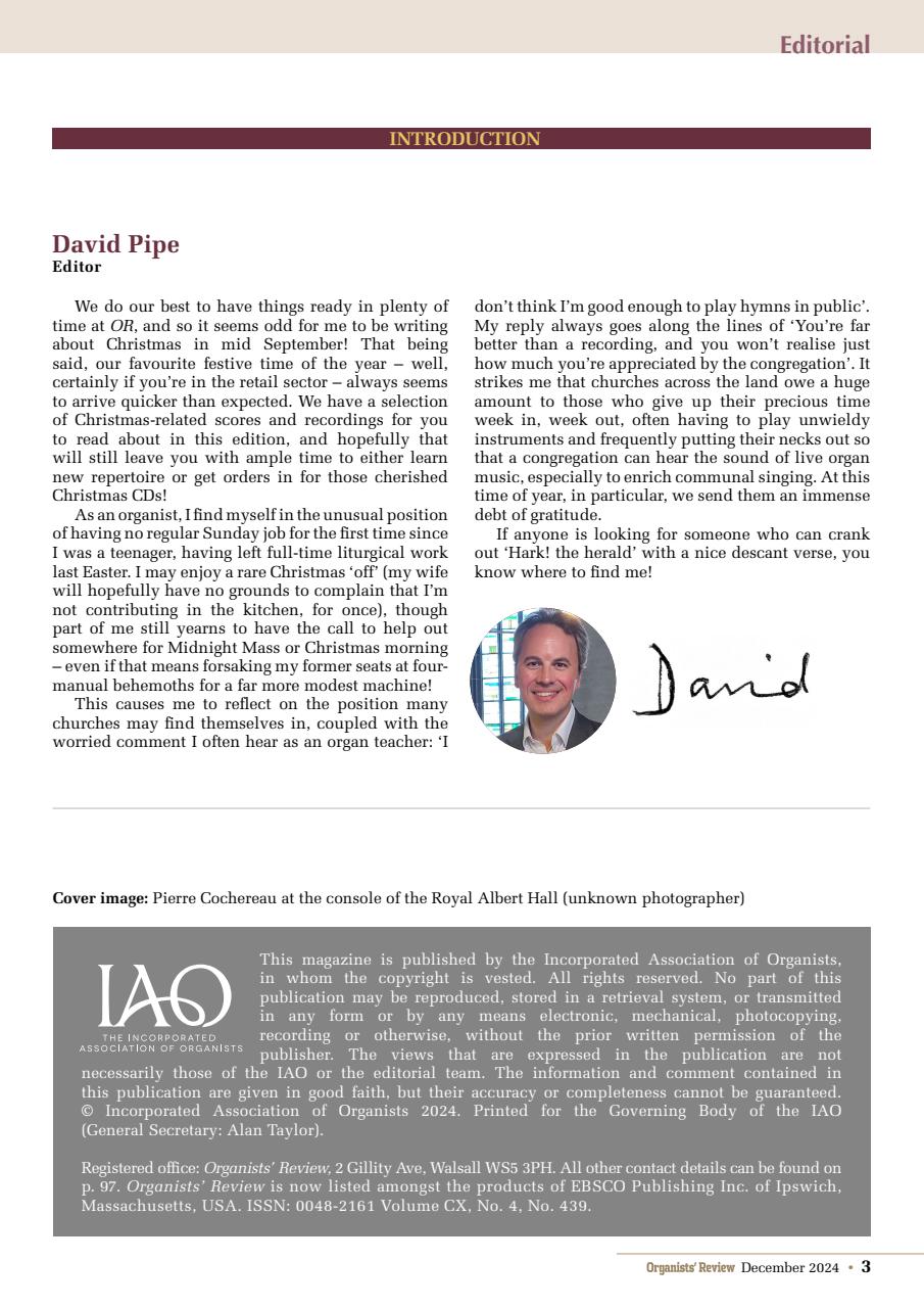 Organists' Review Preview Pages