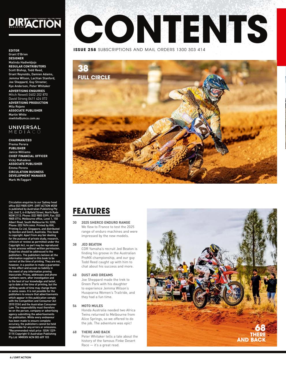 Dirt Action Preview Pages