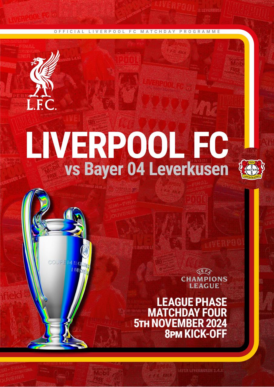 Liverpool FC Programmes vs Bayer Leverkusen UCL 24/25 Back Issue