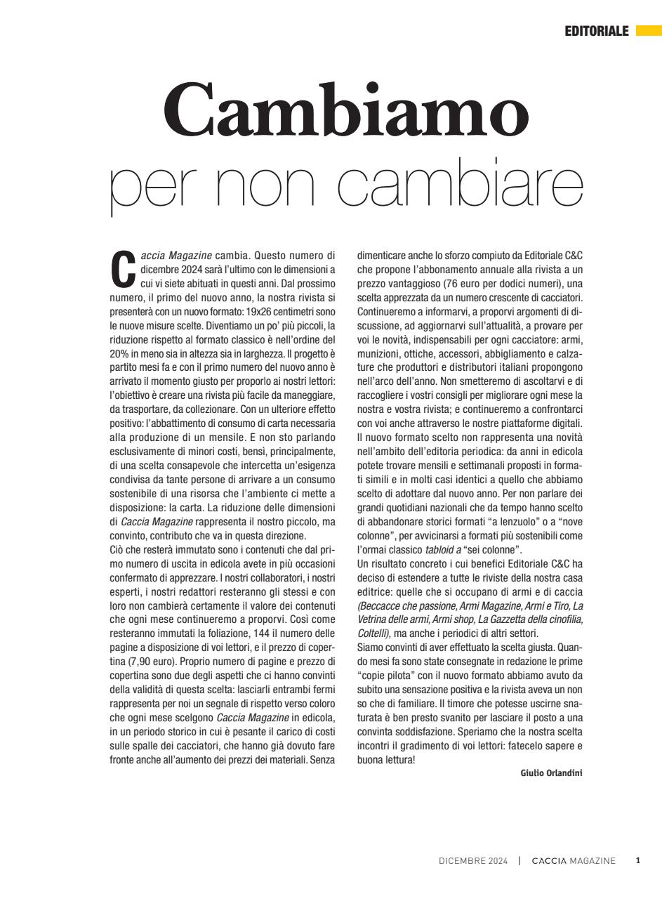 Caccia Magazine Preview Pages