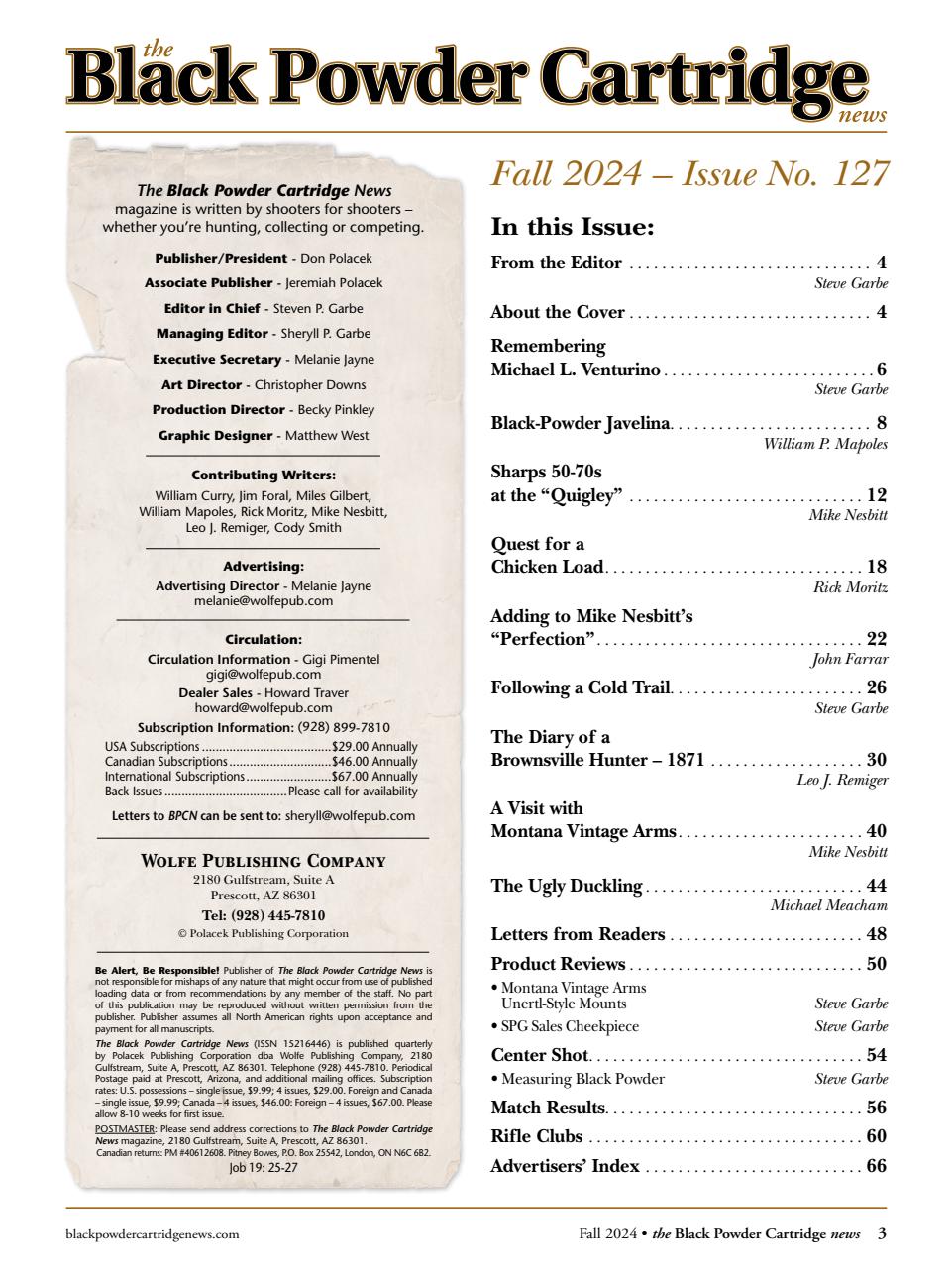 Black Powder Cartridge News Preview Pages