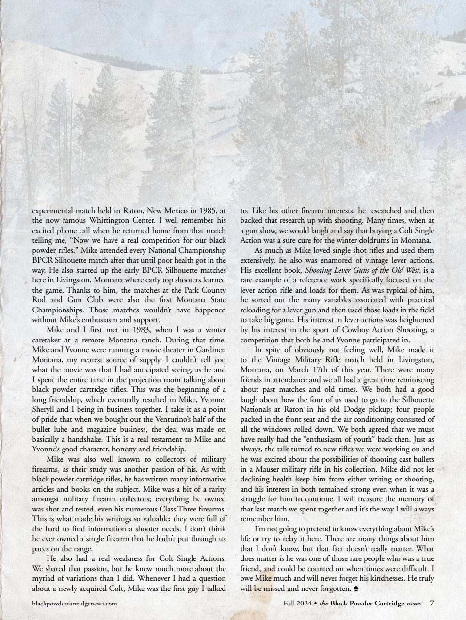 Black Powder Cartridge News Preview Pages