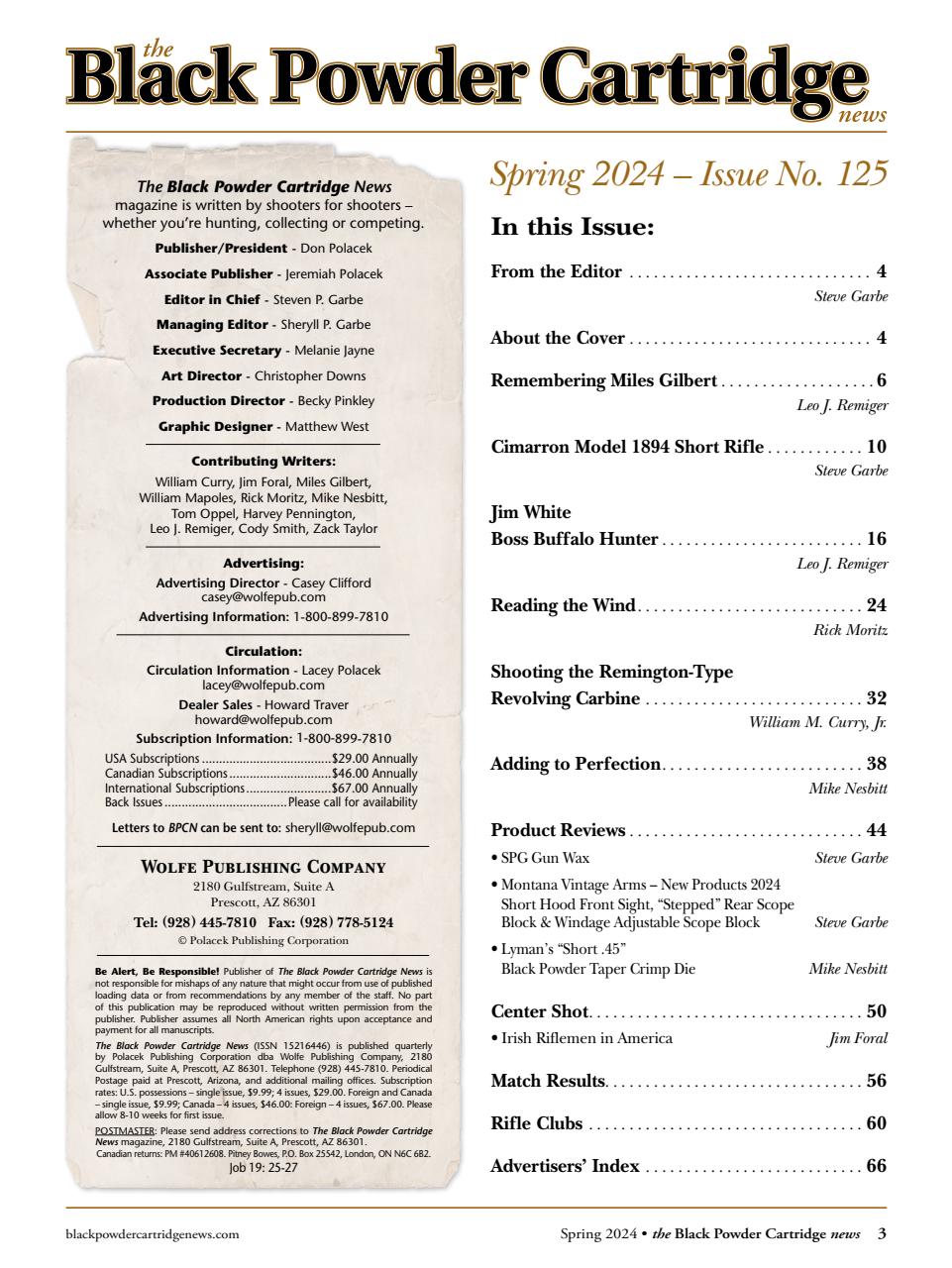 Black Powder Cartridge News Preview Pages