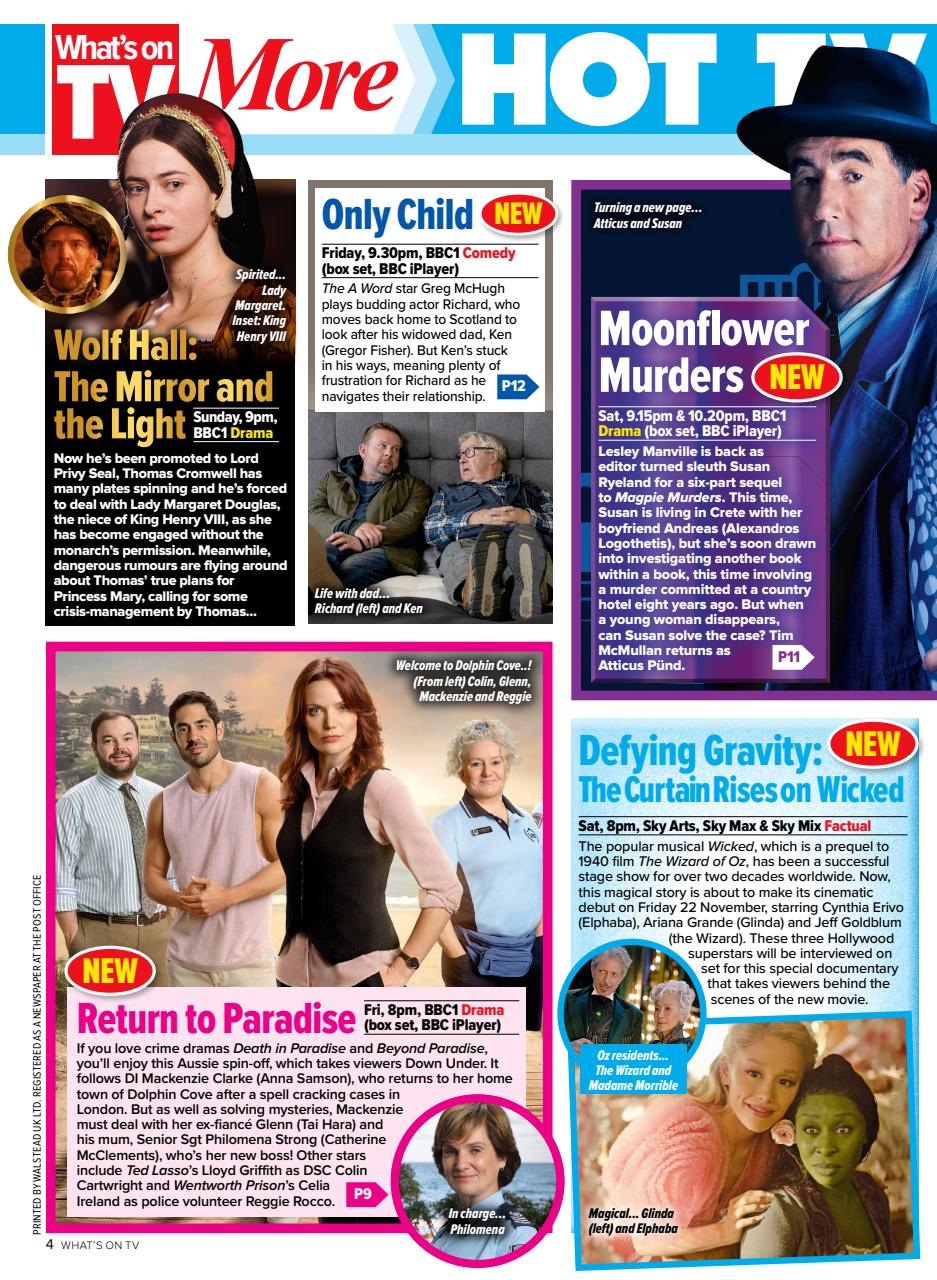What's on TV Preview Pages