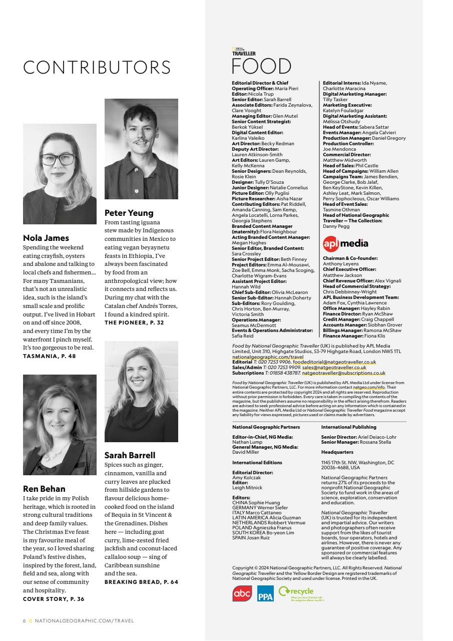 National Geographic Traveller Food Preview Pages