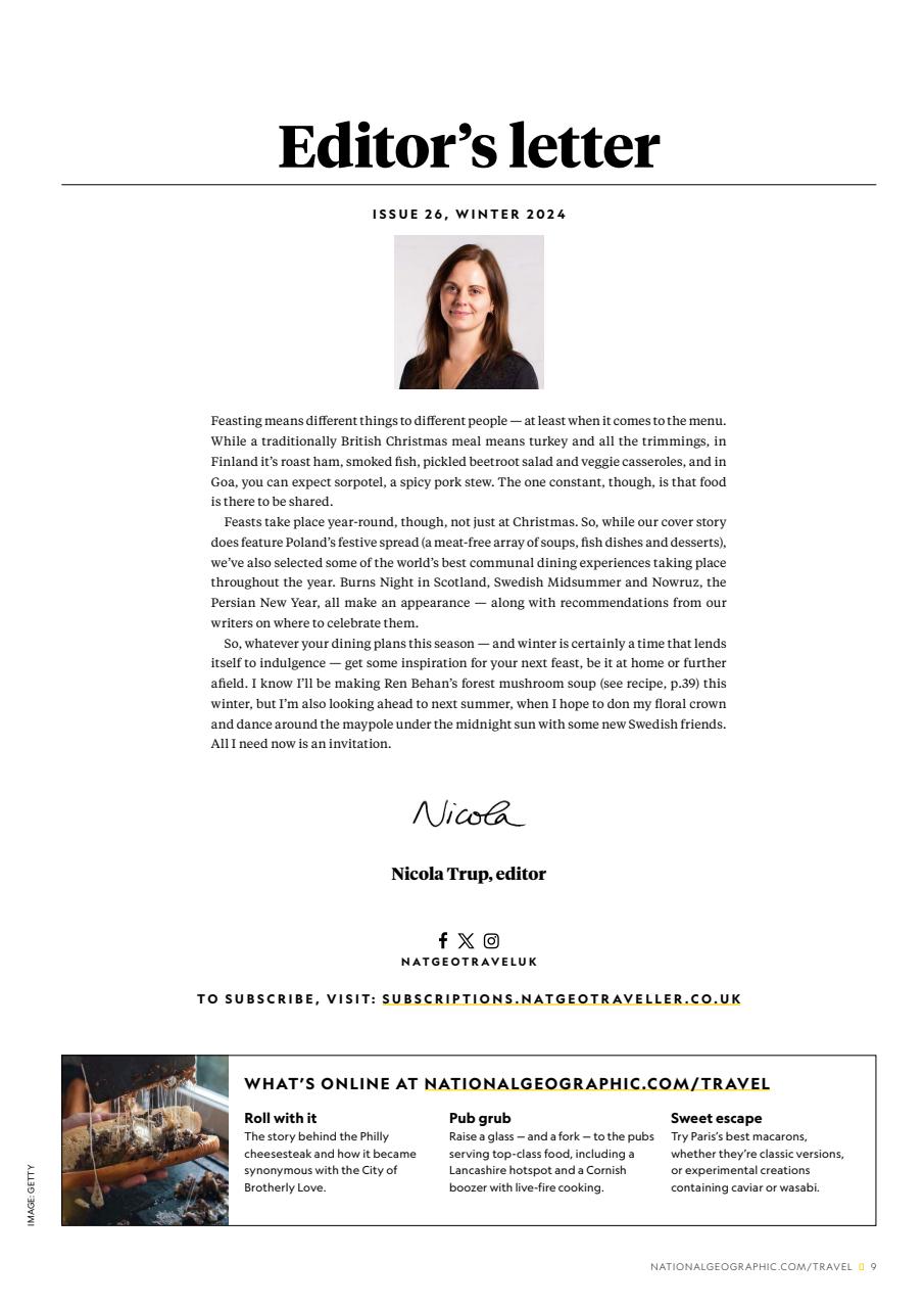 National Geographic Traveller Food Preview Pages