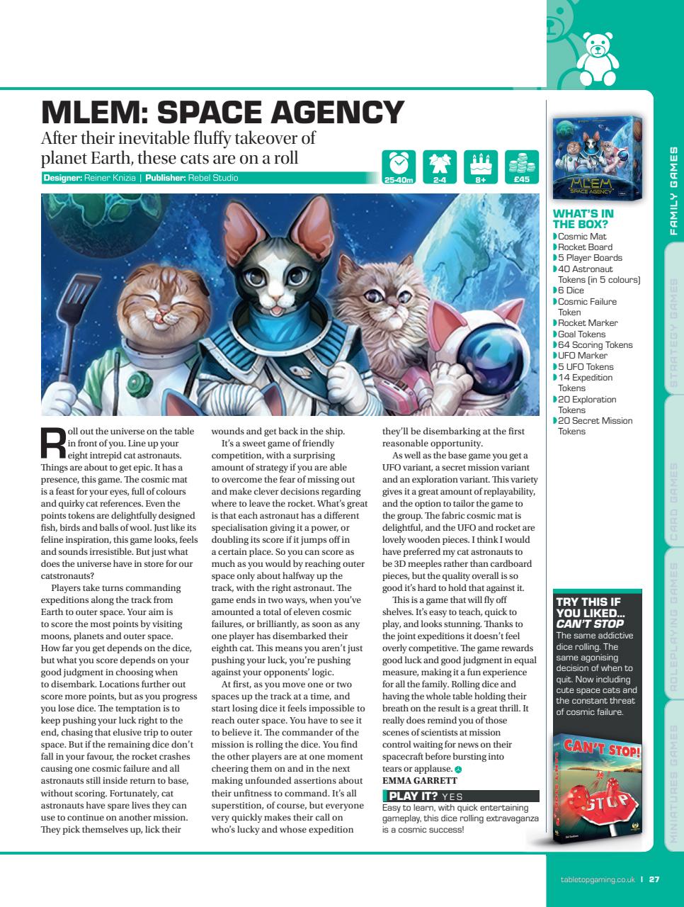 Tabletop Gaming Preview Pages