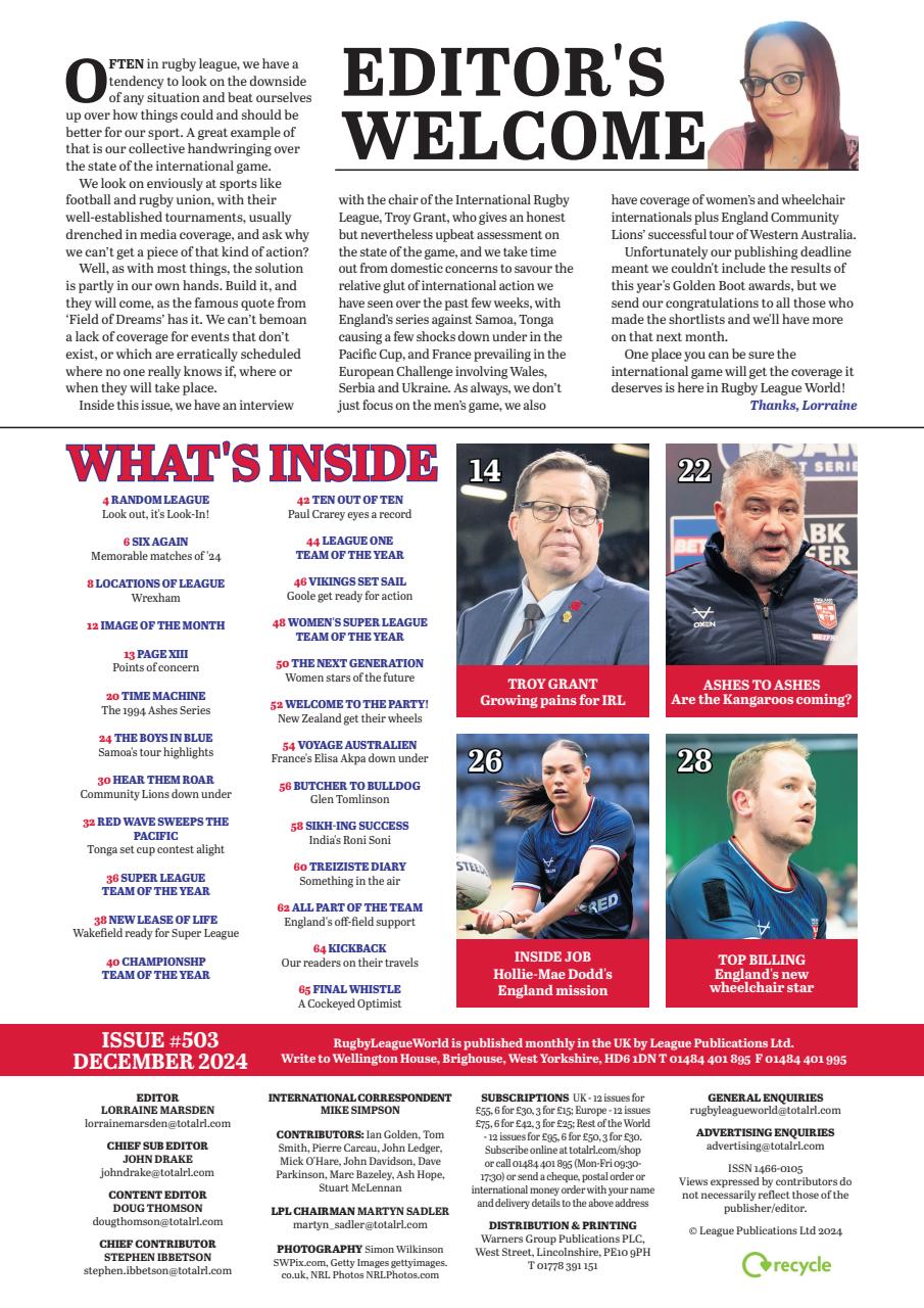 Rugby League World Preview Pages