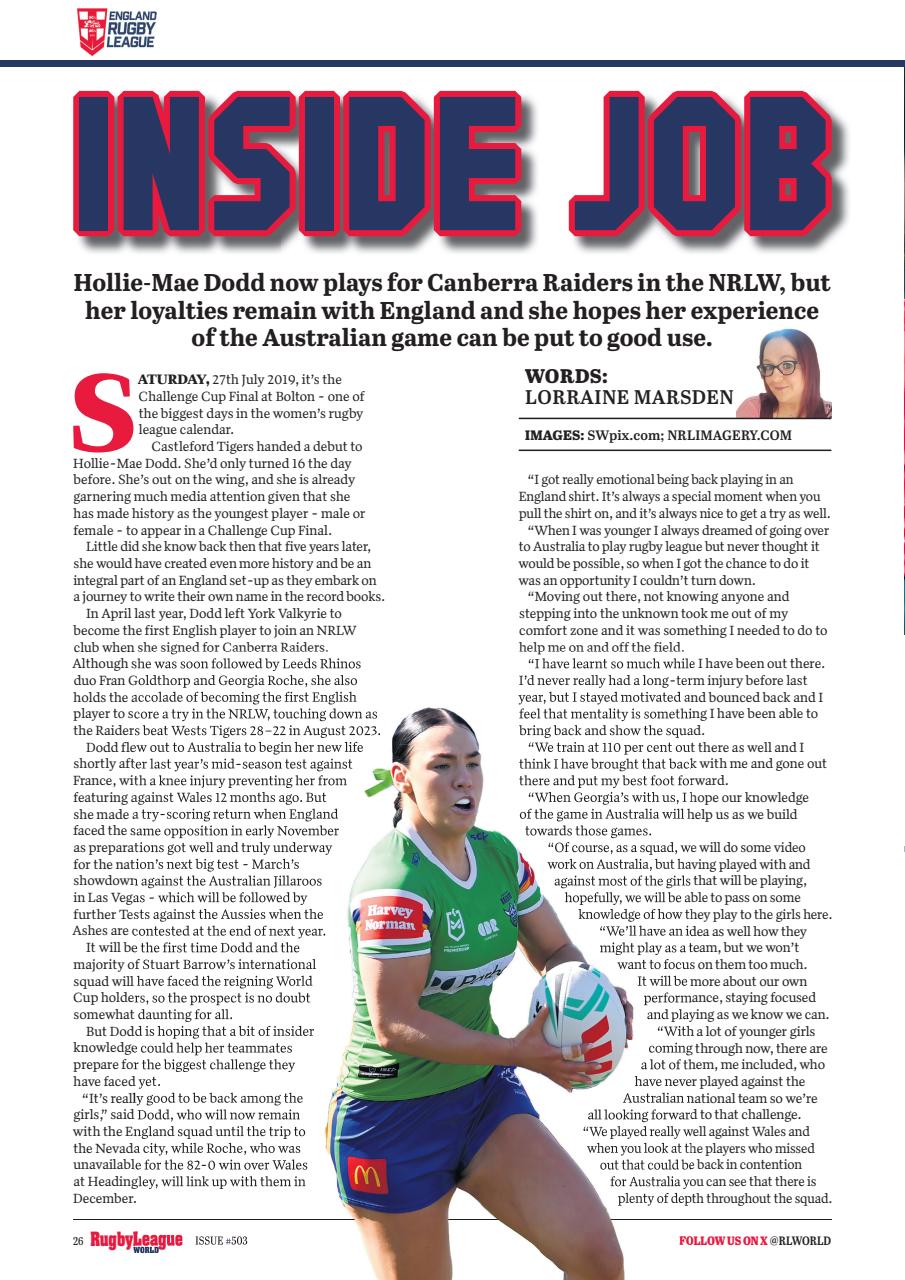 Rugby League World Preview Pages