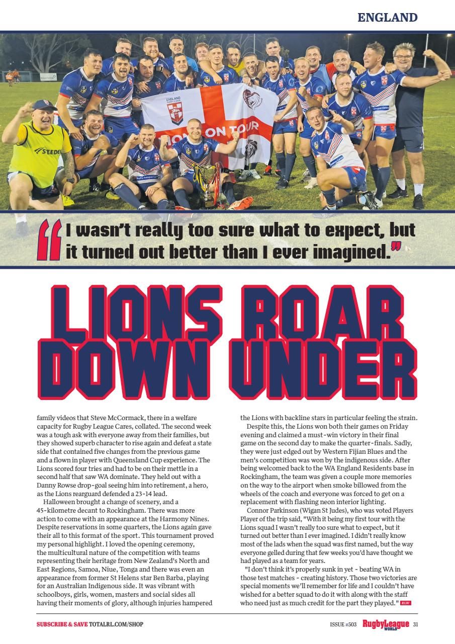 Rugby League World Preview Pages
