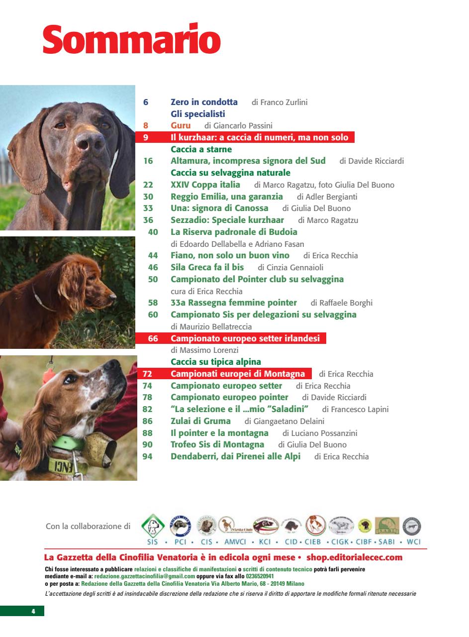 La Gazzetta Della Cinofilia Venatoria Preview Pages