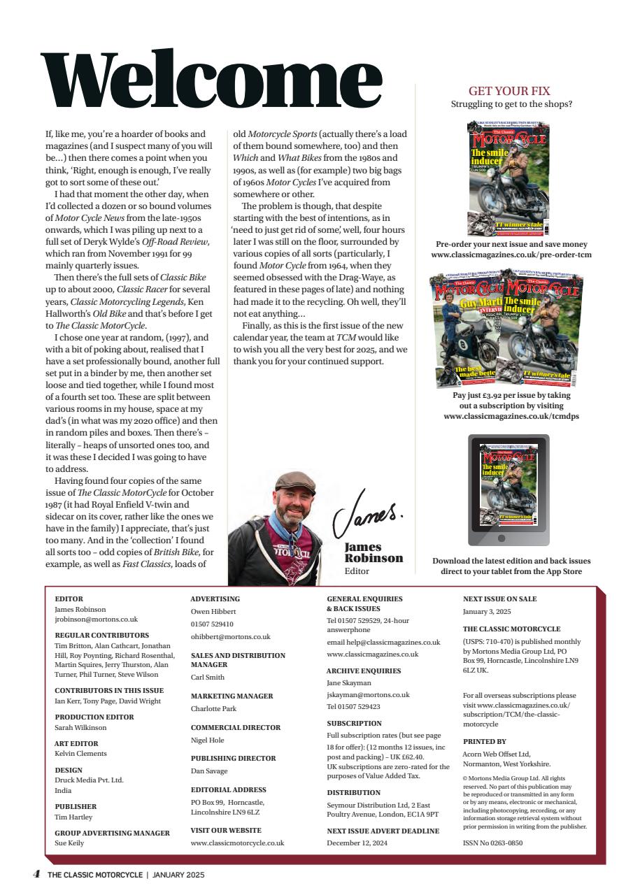The Classic MotorCycle Preview Pages