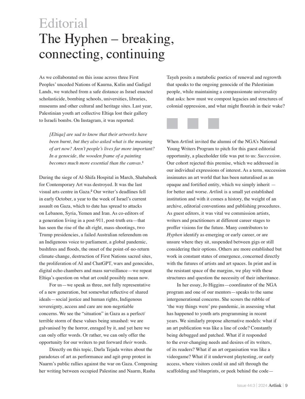 Artlink Magazine Preview Pages