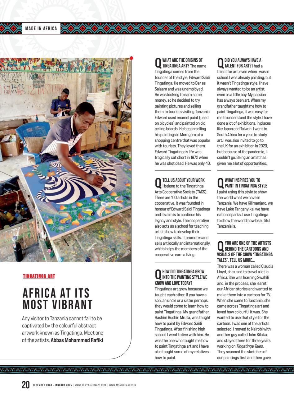 MSAFIRI – Kenya Airways Inflight Preview Pages